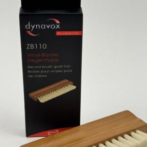 Dynavox ZB110 Vinyl-Bürste mit weichem Ziegenhaar und braunem Bambusgriff